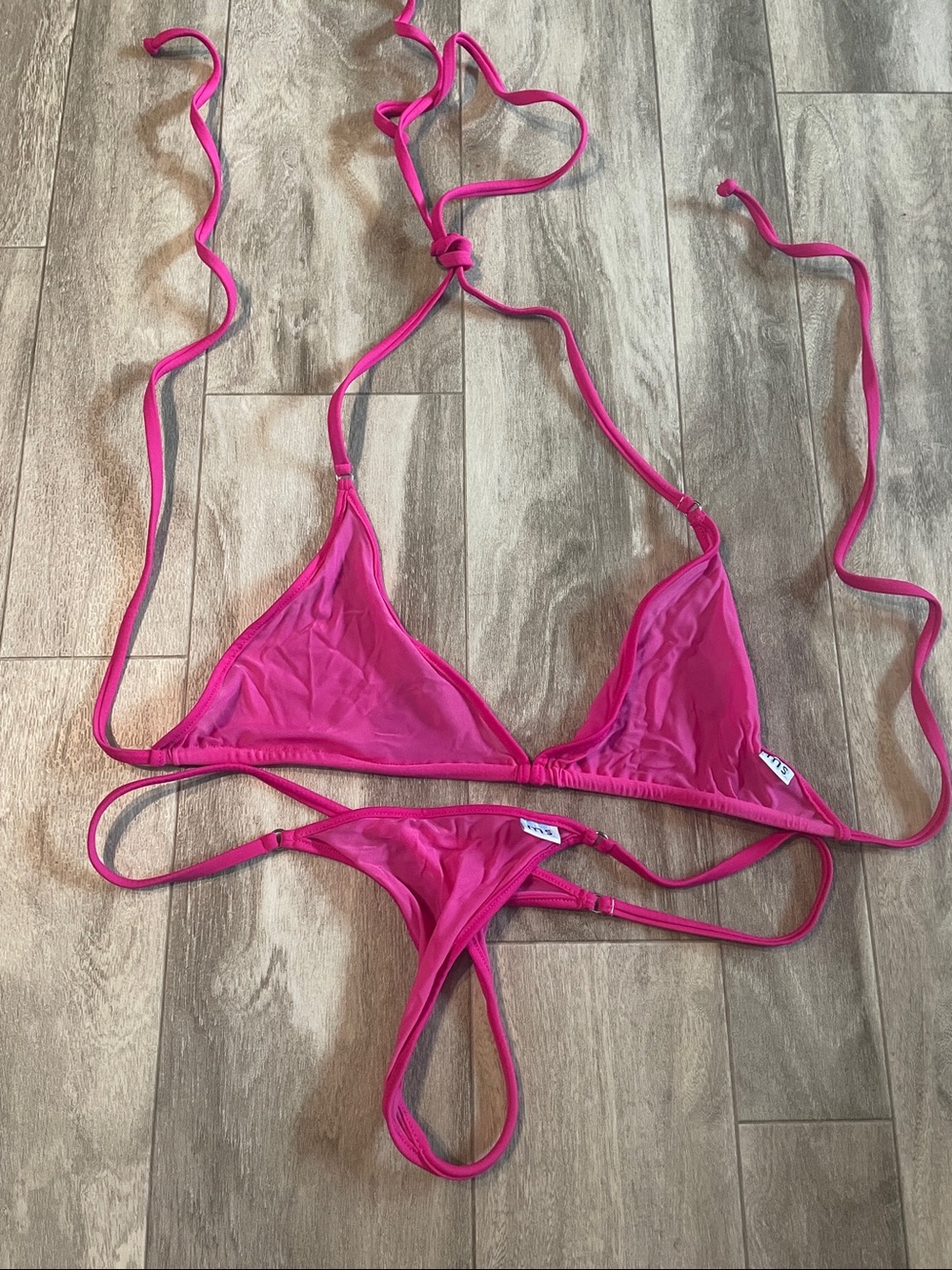 Malibu Strings XL Hot Pink Sheer Bikini